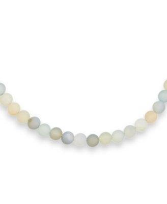 Plain Simple Very Light Aqua Multi Shades Natural Aquamarine Round 10MM Bead Strand Necklace Silver Plated Clasp 18 Inch