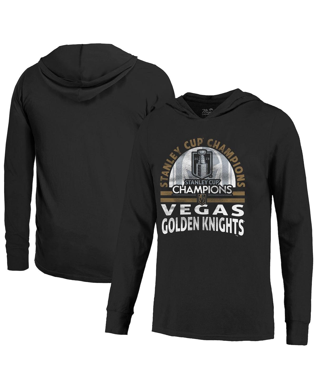 Men's Majestic Threads Black Vegas Golden Knights 2023 Stanley Cup Champions Soft Hand Long Sleeve Hoodie T-shirt - Black