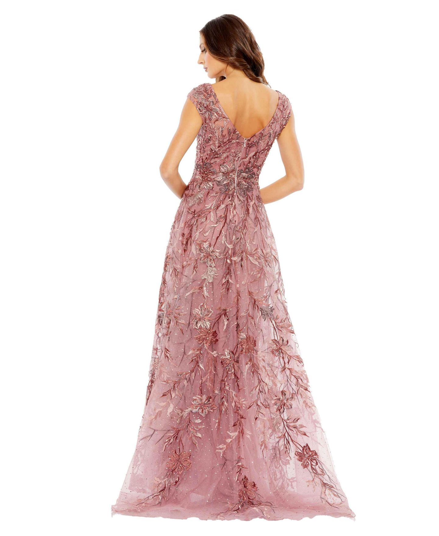 Женский ремень Mac Duggal Sequin Gown with Embellished Hemline and Belt, цвет: Коричный — фото 3