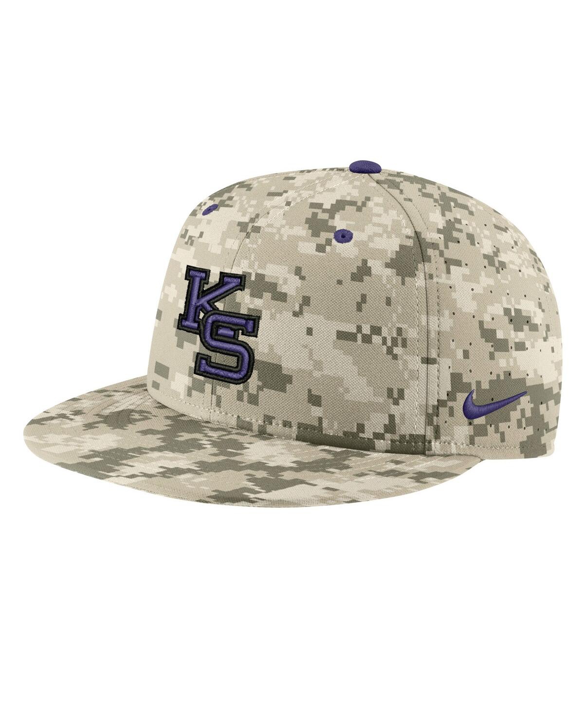 Men's NikeKansas State Wildcats Aero True Baseball Performance Fitted Hat - Camo