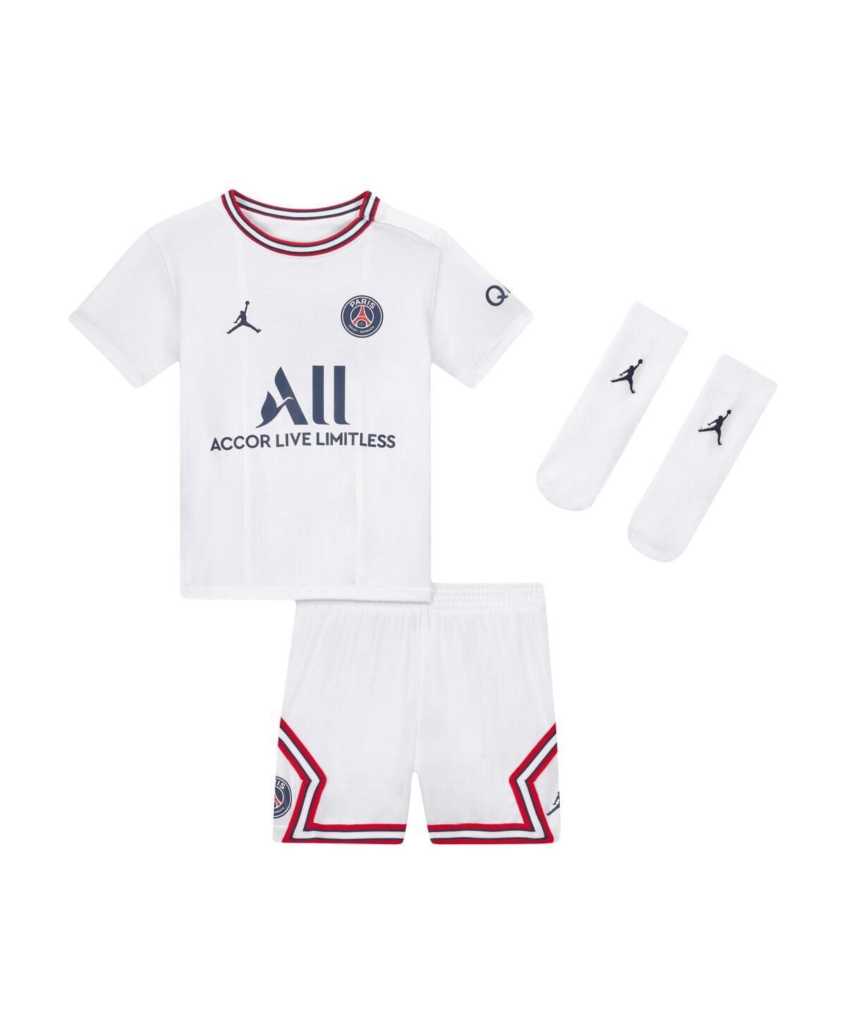 Jordan Infant Boys And Girls  White Paris Saint-germain 2022/23 Fourth Stadium Kit Set In White