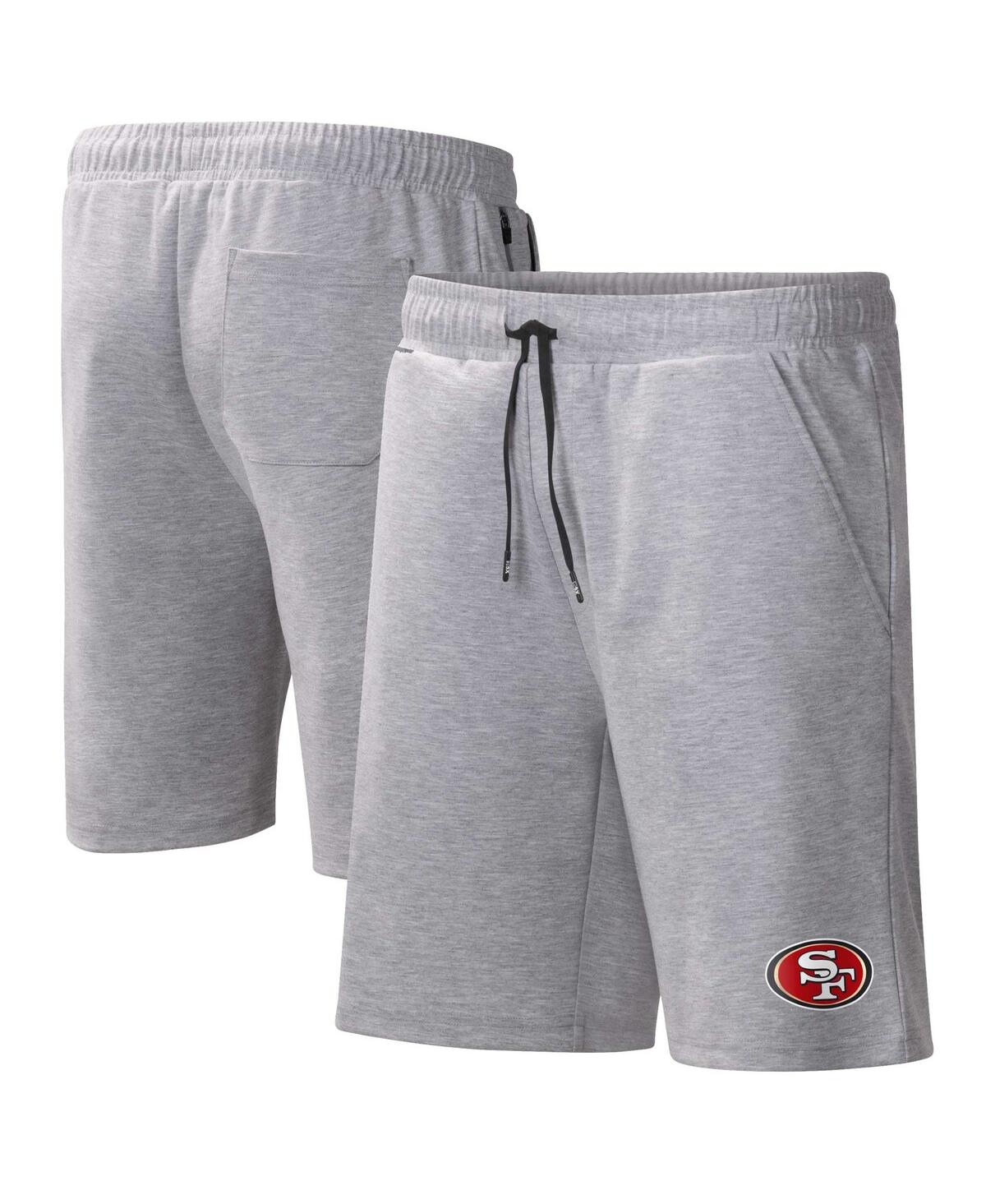 Msx By Michael Strahan Men's  Heather Gray San Francisco 49ers Trainer Shorts
