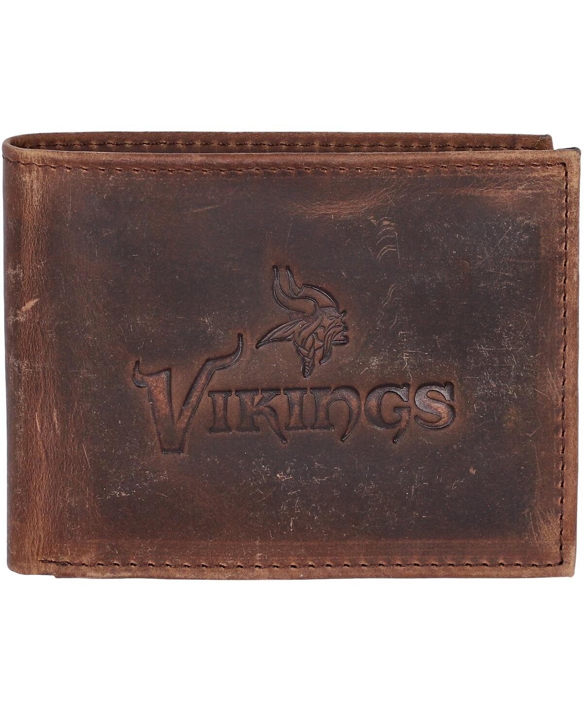 Evergreen Enterprises Men's Brown Minnesota Vikings Bifold Leather Wallet