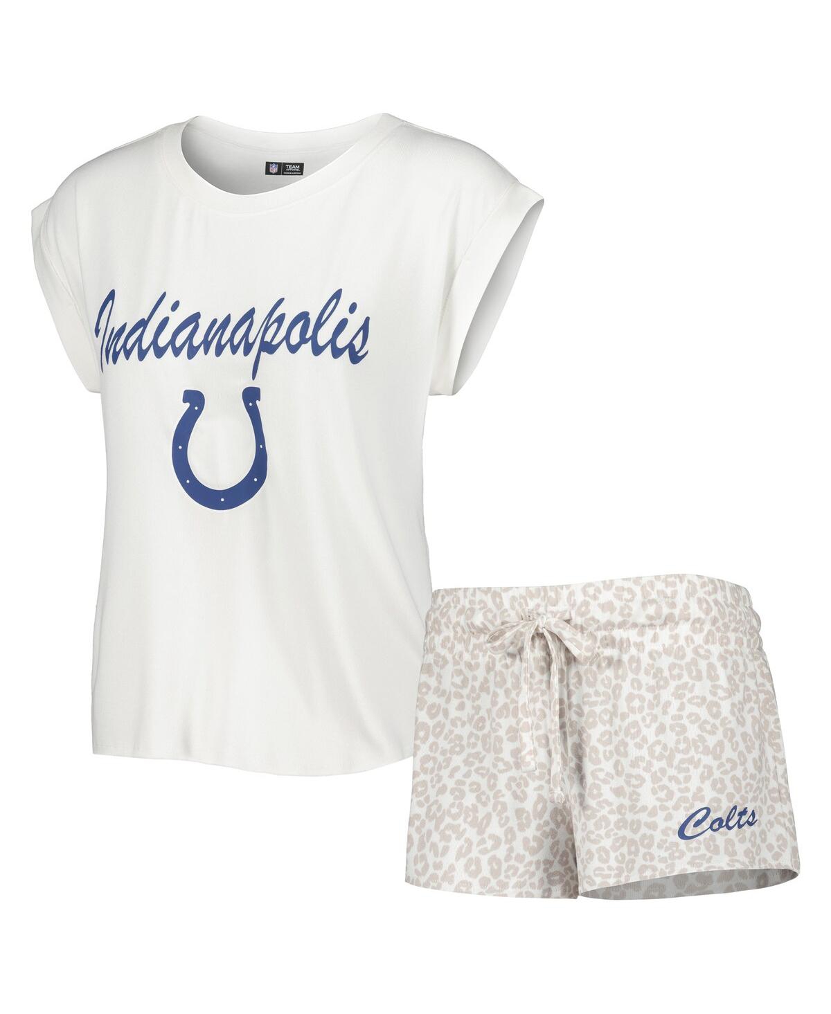 Women's Concepts Sport Cream Indianapolis Colts Montana Knit T-shirt and Shorts Sleep Set - Cream