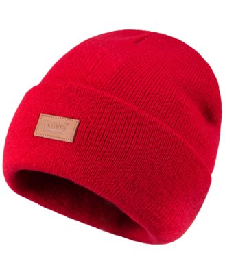 Levi’s All Season Comfy Leather Logo Patch Hero Beanie