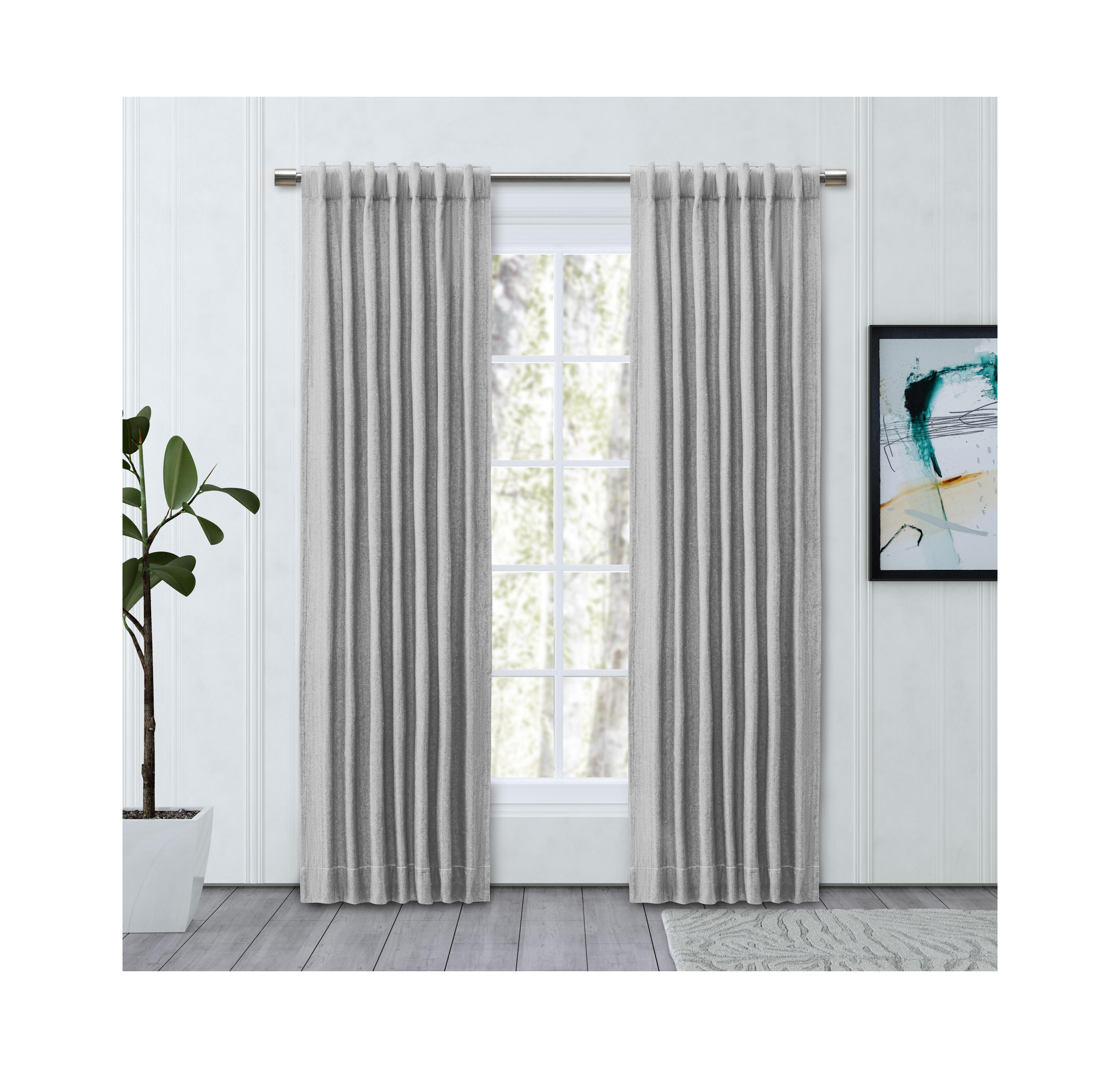 Chevron 80C/20P Sustainable Triple Lined Rod Pocket w/Back Tabs Curtain Panel 48"W x 63"L