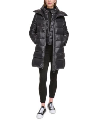Women's Shine Bibbed Hooded Packable Puffer Coat