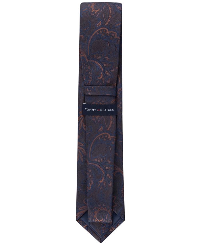 Tommy Hilfiger Men's Halo Paisley Tie Blue Size Regular