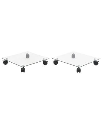 Plant Rollers 2 pcs Tempered Glass 13.8" x 13.8" Square