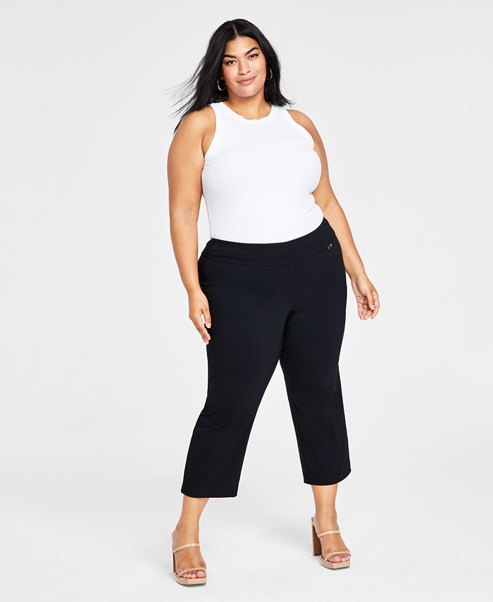 Style & Co Denim Capri Stretch Jeans Mid Rise Black Plus Women's Size 24W