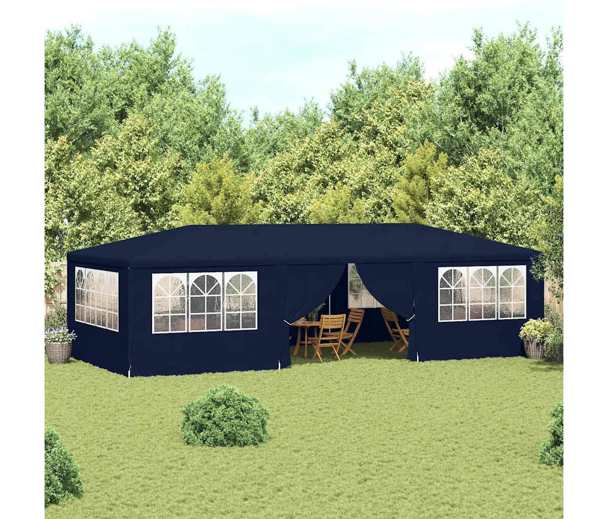 Professional Party Tent with Side Walls 13.1'x29.5' Blue 0.3 oz/ft²