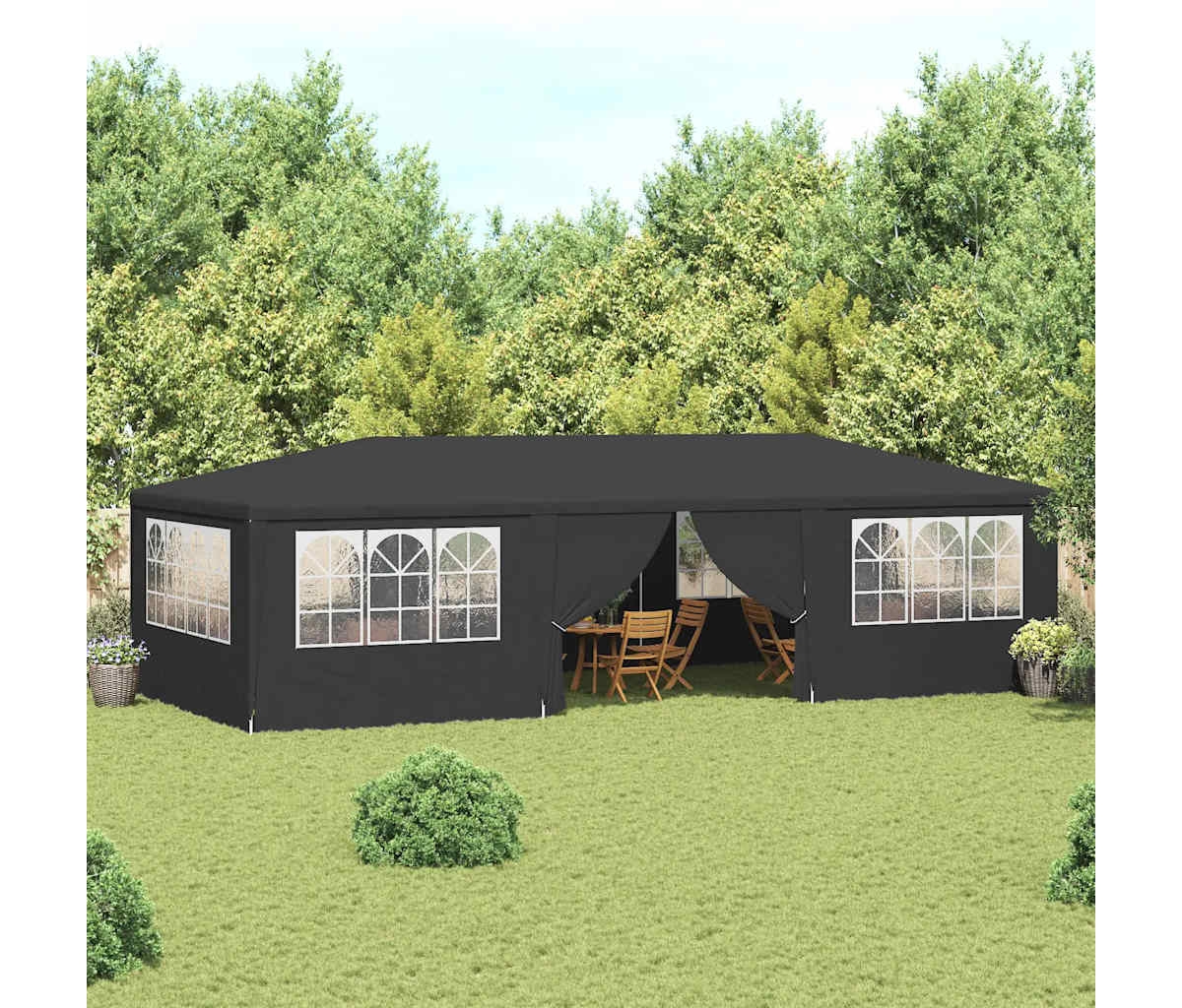 Professional Party Tent with Side Walls 13.1'x29.5' Anthracite 0.3 oz/ft²