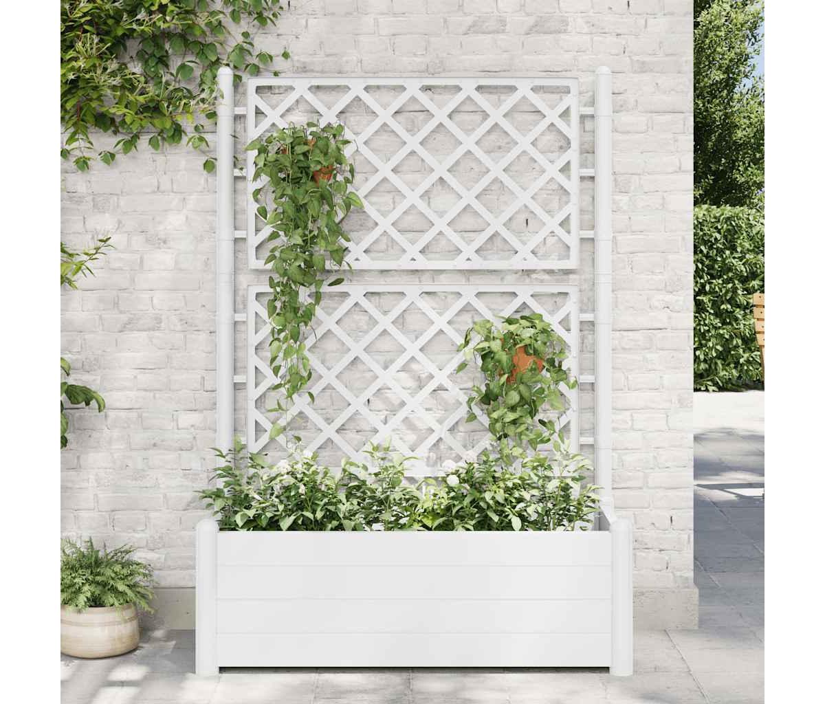 vidaXL Garden Planter with Trellis 39.4