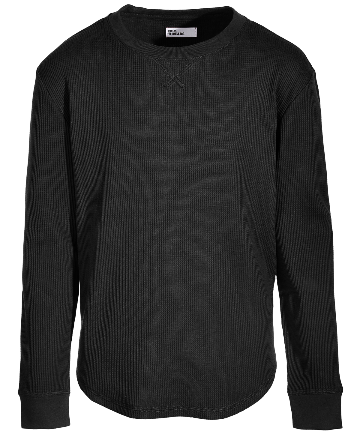 Epic Threads Little Boys Solid Thermal T-shirt, Created For Macy's In Deep Black