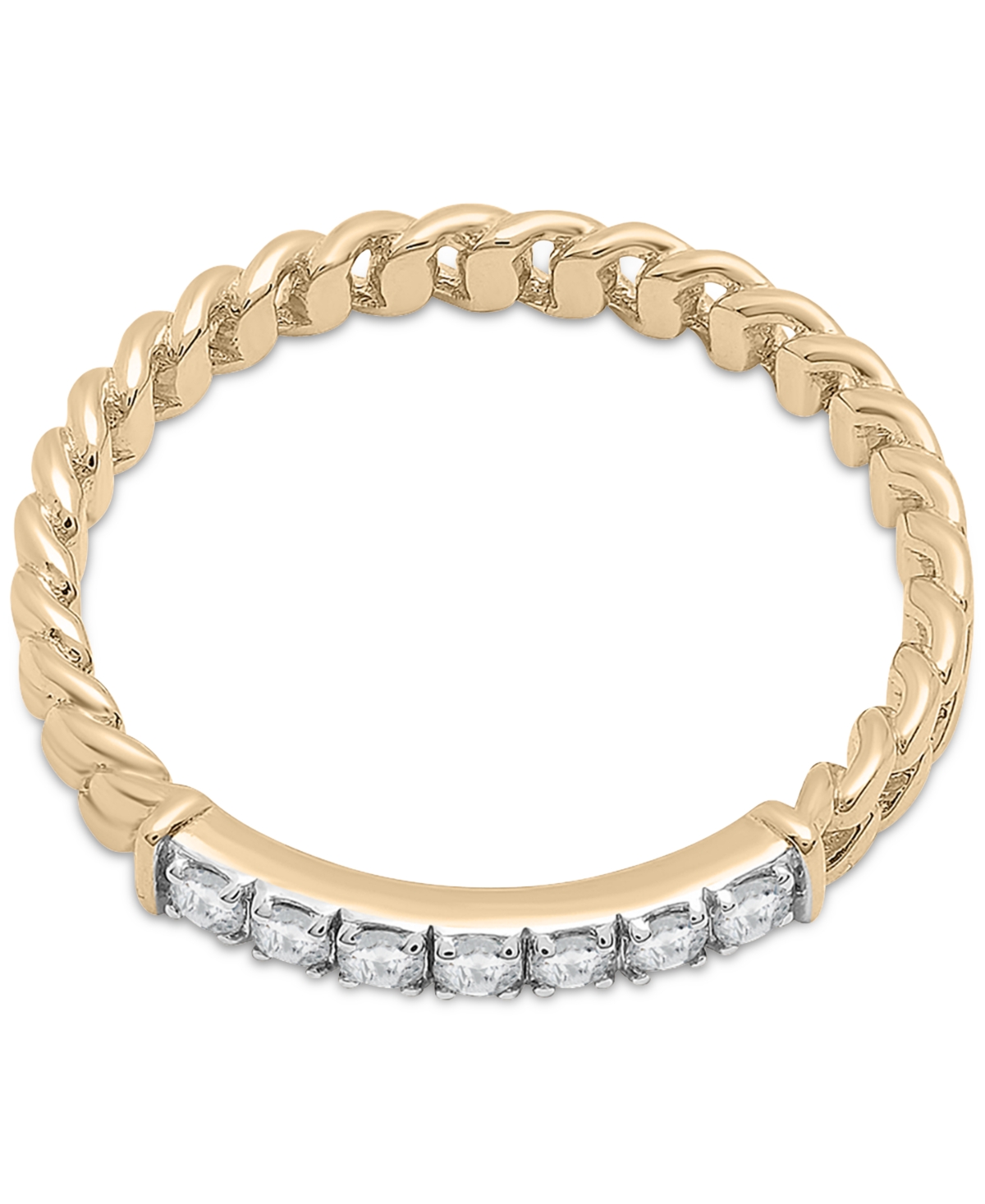 Audrey by Aurate Diamond Bar Chain Link Ring (1/6 ct. t.w.)  Created for Macy's - Gold Vermeil