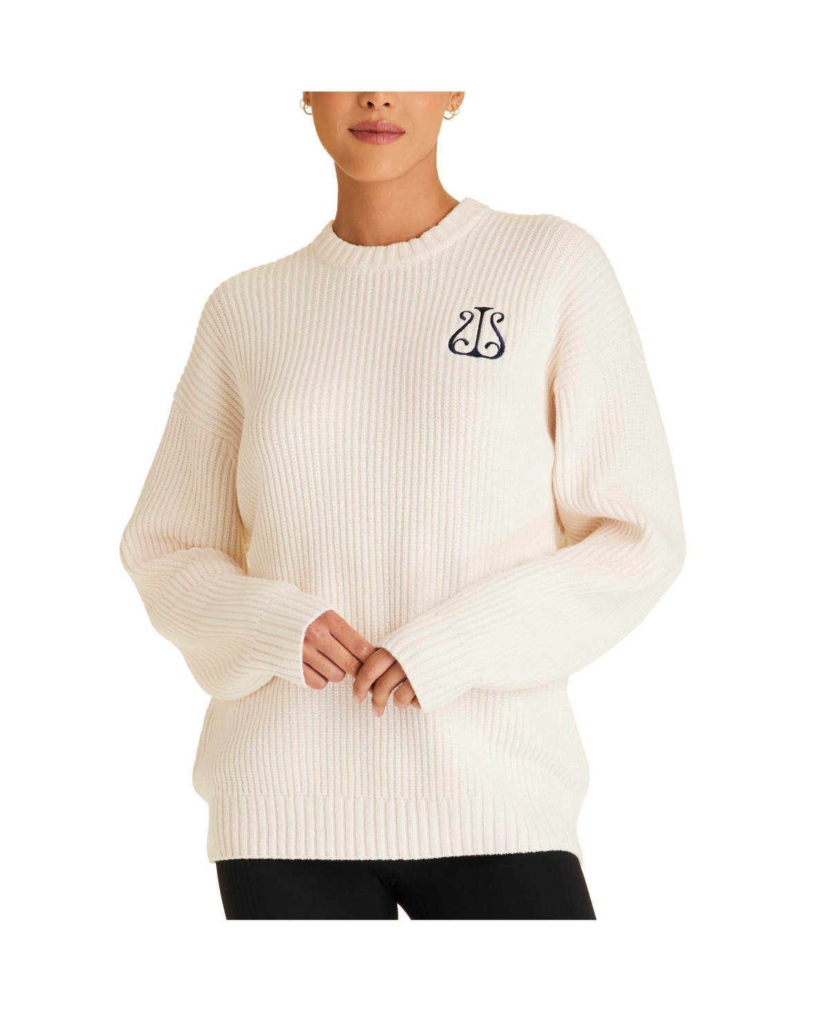 Adult Women Crest Sweater - Navy
