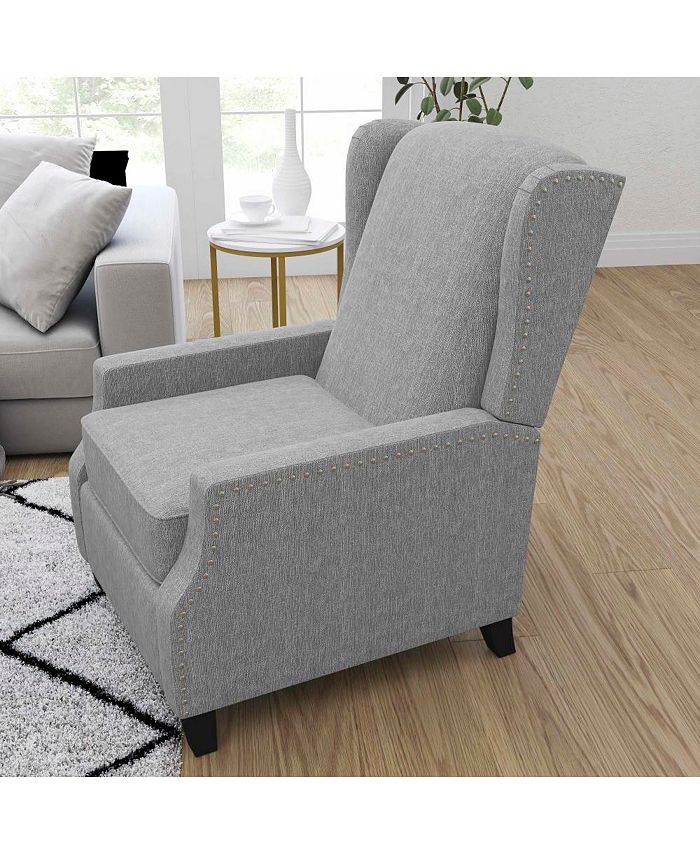 MERRICK LANE Mauro Contemporary Pushback Recliner With Accent Nail Trim