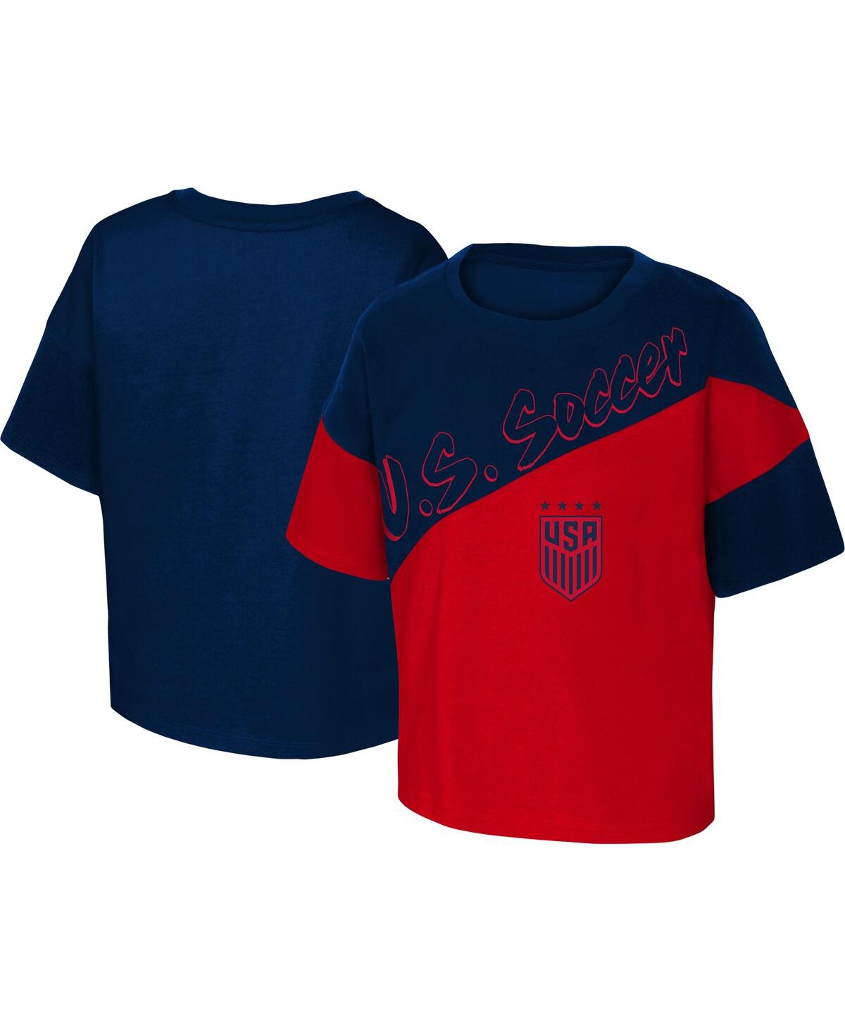 OUTERSTUFF BIG GIRLS RED, BLUE USWNT POWER UP T-SHIRT