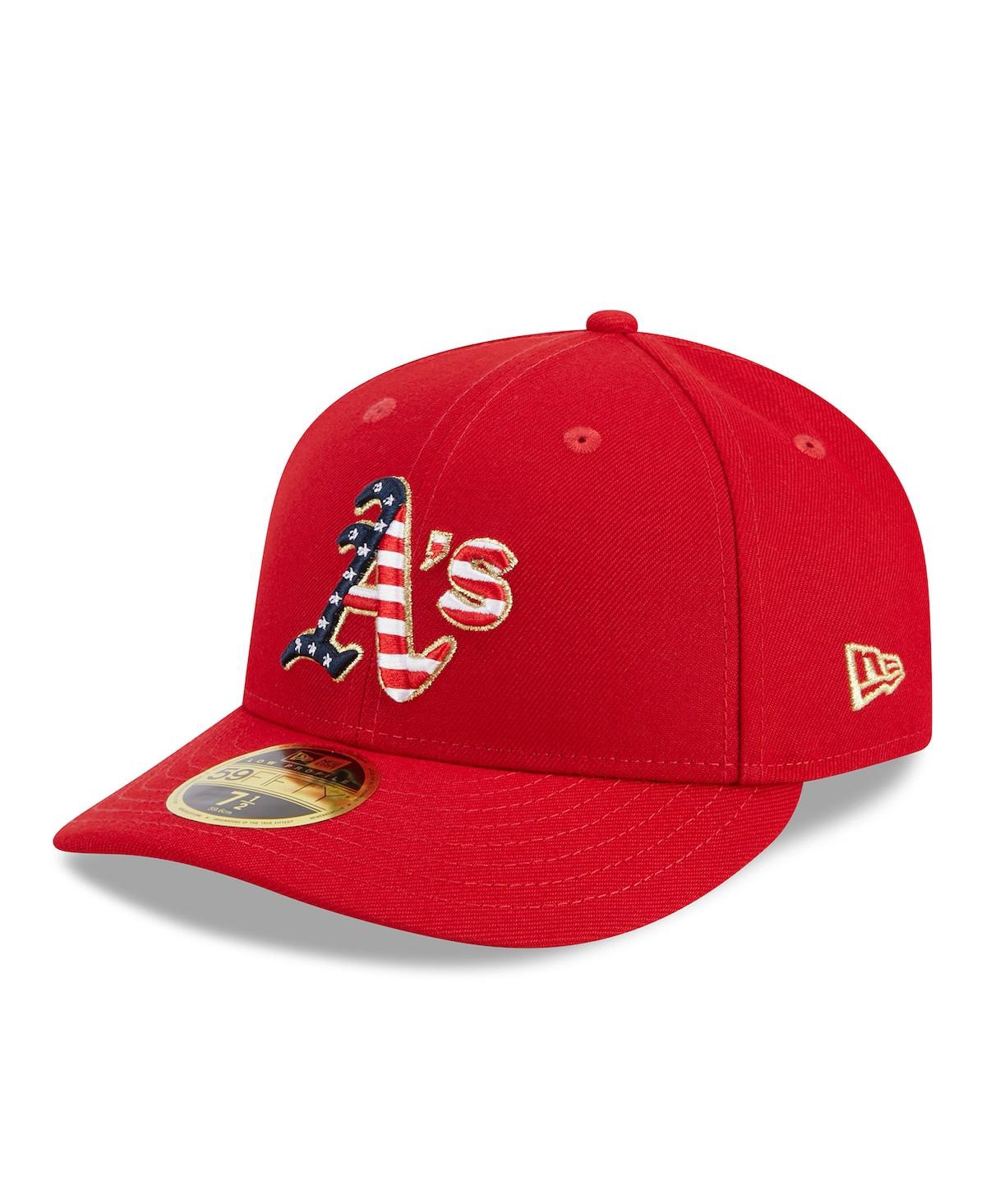 Shop New Era Men's  Red Oakland Athletics 2023 Fourth Of July Low Profile 59fifty Fitted Hat