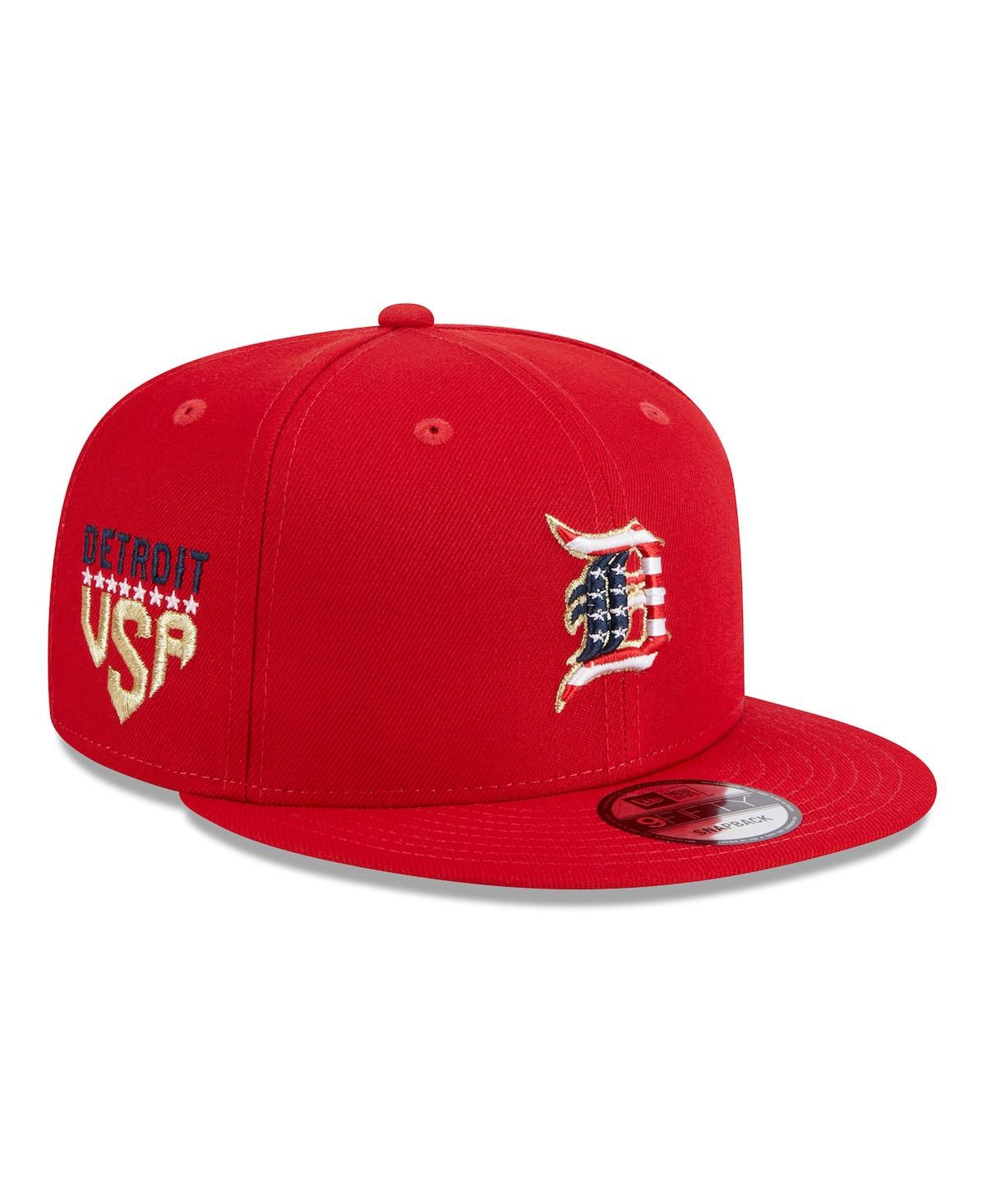 New Era Men's  Red Detroit Tigers 2023 Fourth Of July 9fifty Snapback Adjustable Hat