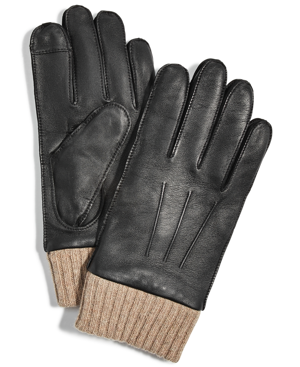 Club Room Men's Cashmere Gloves, Created For Macy's In Black