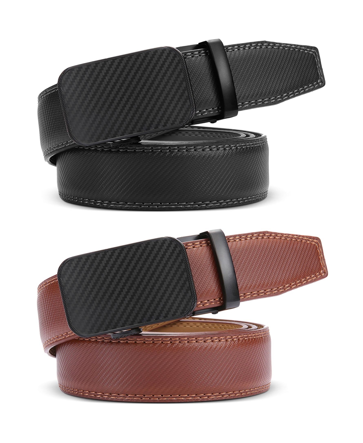 Men's Diagonal Weave 2 Pack Ratchet Belt