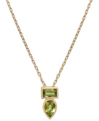 Audrey by Aurate Peridot 38 ct tw Green Tourmaline 13 ct tw Bezel 18 Pendant Necklace in Gold Vermeil Also available in Morganite Pi 225$