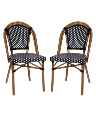 Sacha Stacking Bistro Chair With Pe Seat And Back And Aluminum Frame For Indoor/Outdoor Use