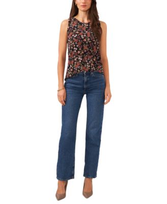 売れ筋商品|||ヴィンスカムート カットソー トップス レディース Women's Printed Keyhole Top Rich Black 81loUpV93jL._AC_SX679_.jpg