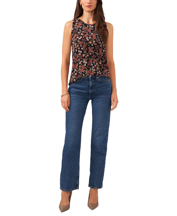 Vince Camuto Women's Floral Print Off The Shoulder Top Brown Size X-Large