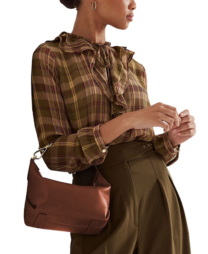 Saddle Crossbody Bag For Women Designer Plaid Leather Waist Bag