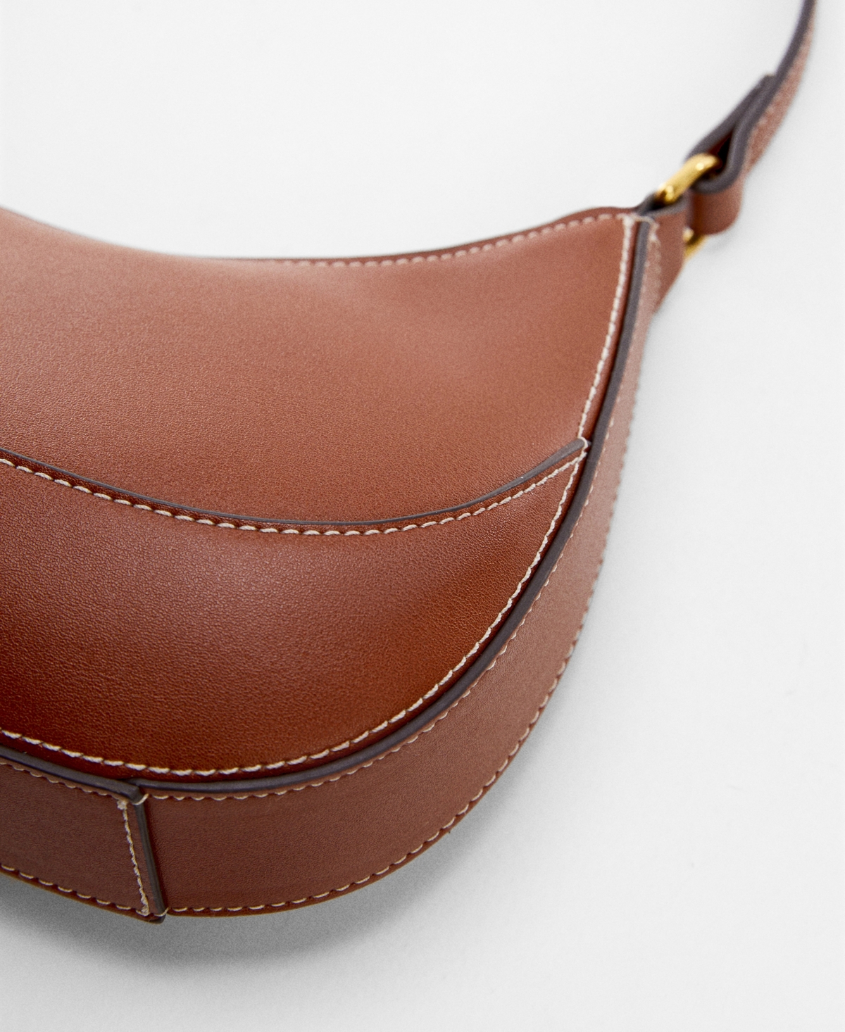 Shop Mango Women's Oval Short Handle Bag In Leather