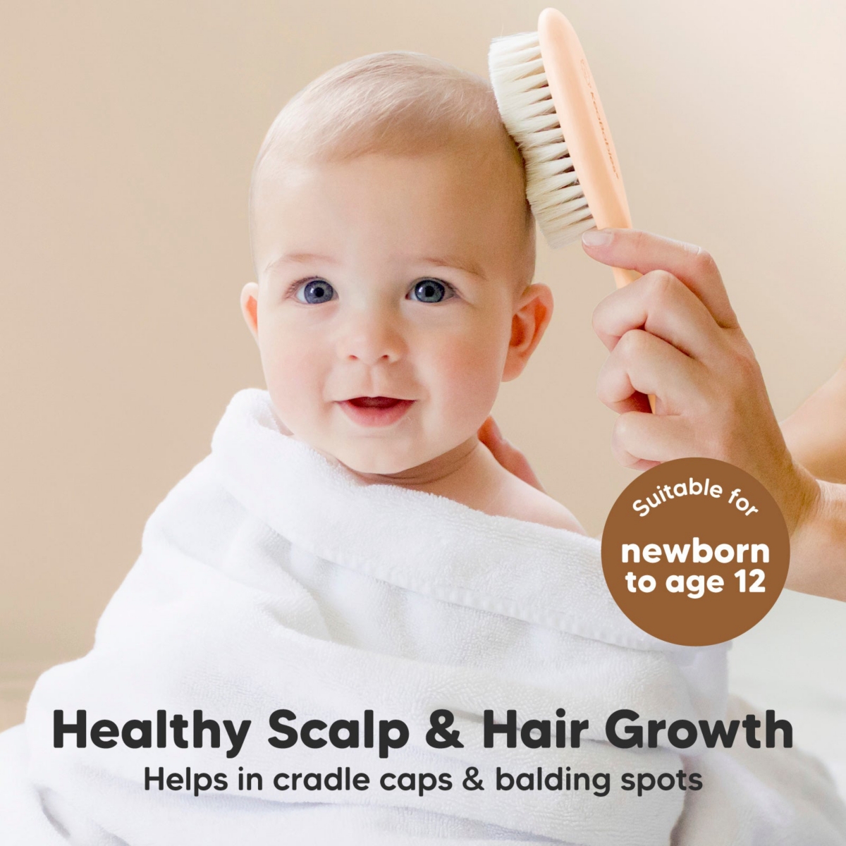 KeaBabies Baby Hair Brush and Comb Set, Oval Wooden Baby Brush Set for Newborns, Infant, Toddler Grooming Kit