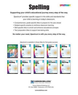 Spectrum Spelling, Grade 1 by Spectrum Compiler