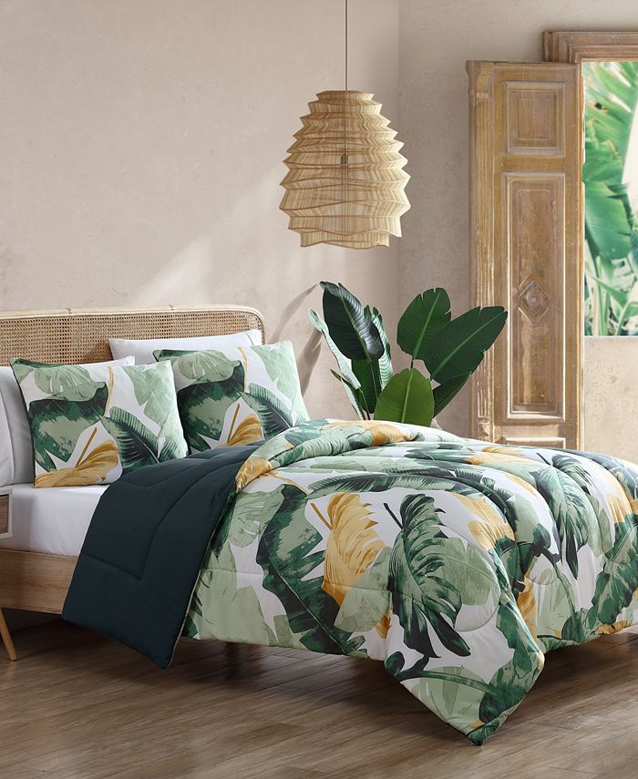 Hallmart Collectibles Tropical Palm 3-Pc. Comforter Set, Created for ...