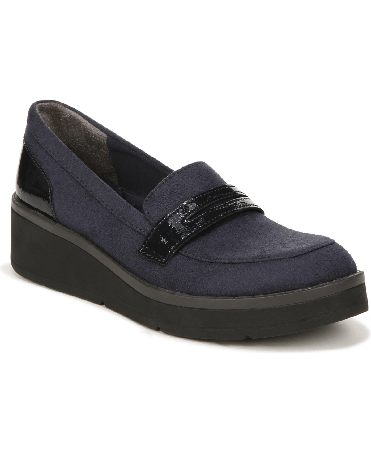 Fast Track Washable Loafers - Navy Microfiber/Faux Patent
