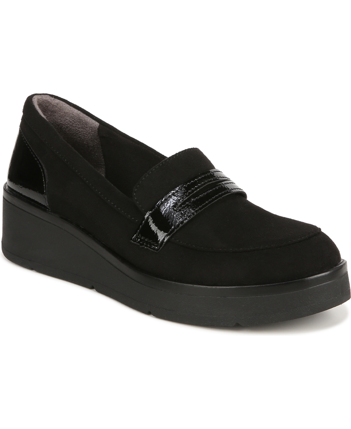 Fast Track Washable Loafers - Black Microfiber/Faux Patent