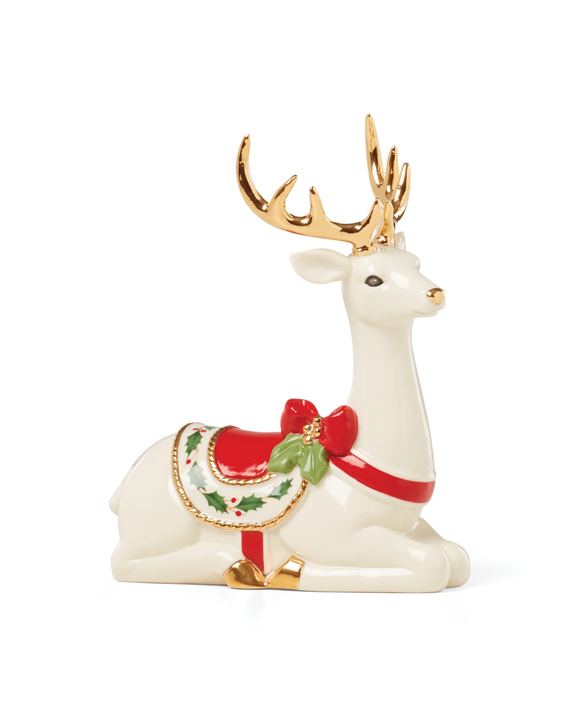 Lenox Laying Reindeer Figurine - Multi and Ivory