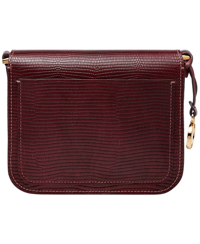 Fossil Lennox Lizard Embossed Leather Flap Crossbody Bag Macy's