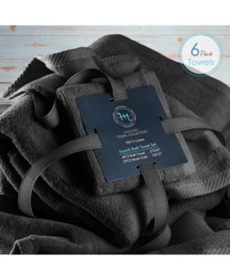 Luxury Combed Cotton Bath Towel Set, 6-Piece