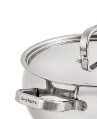 Belly Shape 18/10 Stainless Steel 9.5" Stock Pot with SS Lid, 5.5qt.