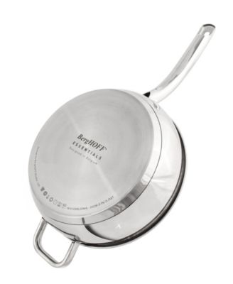 Belly Shape 18/10 Stainless Steel 9.5" Deep Skillet with Glass Lid