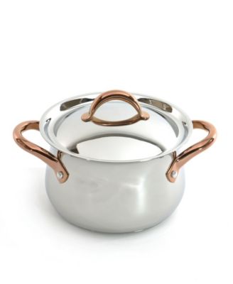 Ouro Gold 10Pc 18/10 Stainless Steel Cookware Set, SS Lids, Rose Gold Handles