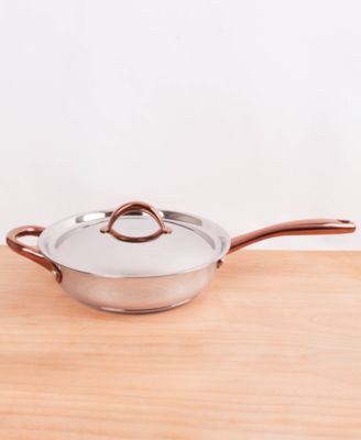 Ouro Gold 5pc 18/10 Stainless Steel Starter Set, SS Lids, Rose Gold Handles