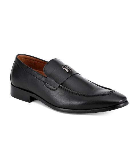 Мужские туфли Tommy Hilfiger Sawlin Logo Embellished Dress Loafers, цвет: Чёрный