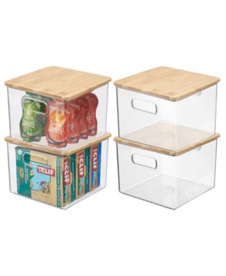 mDesign Plastic Kitchen Food Storage Bin with Lid, Small - 4 Pack - Macy's