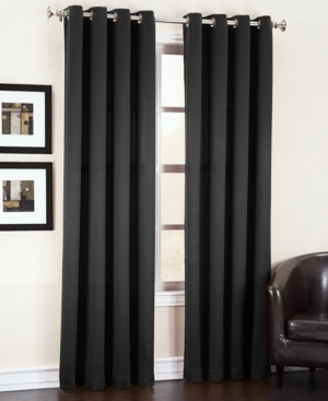 Sun Zero Grant Solid Grommet Curtain Panel 54" X 95" In Black