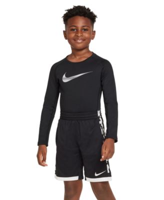 Nike Boys Pro Warm Standard Fit Logo Print Long Sleeve T Shirt Macy s