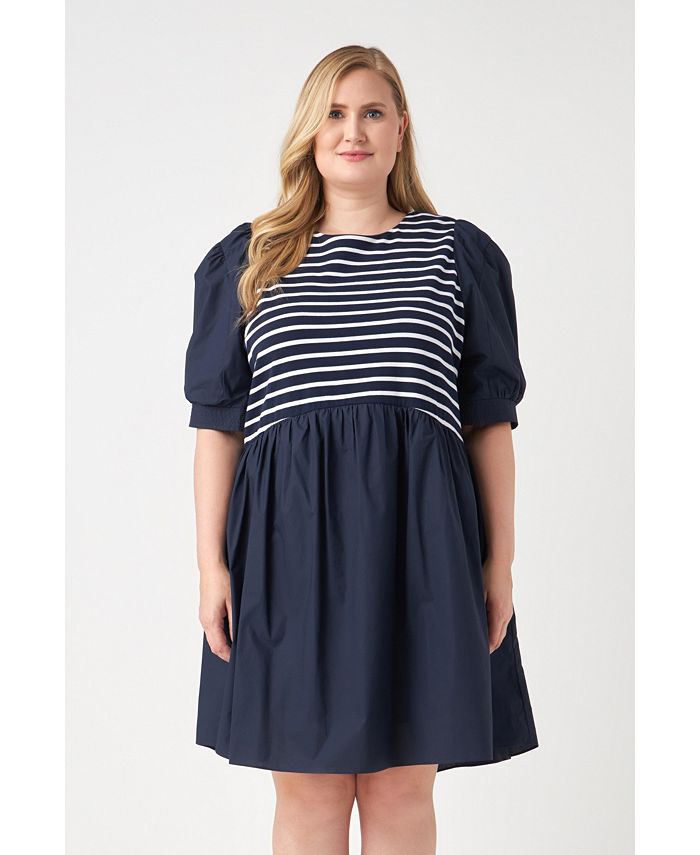 English Factory Plus Size High Low Knit Combo Dress Macy's