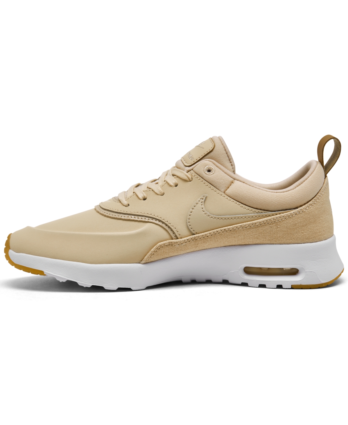 Nike Women s Air Max Thea Premium Leather Casual Sneakers from Finish Line Beach Metallic Gold Sail Smart Closet